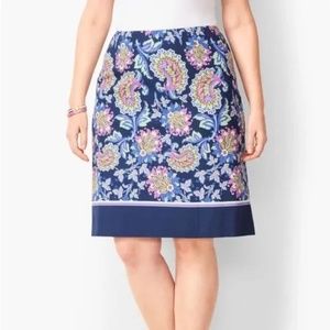 Talbots Floral Paisley Canvas A-line Skirt EUC